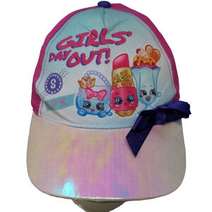 Shopkins Girl's Snapback Hat Pink Adjustable Cute Girl's Day Out Logo